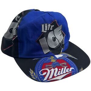 Vintage Miller Lite Ice All Over Print "New Rules" Blue Snapback Hat